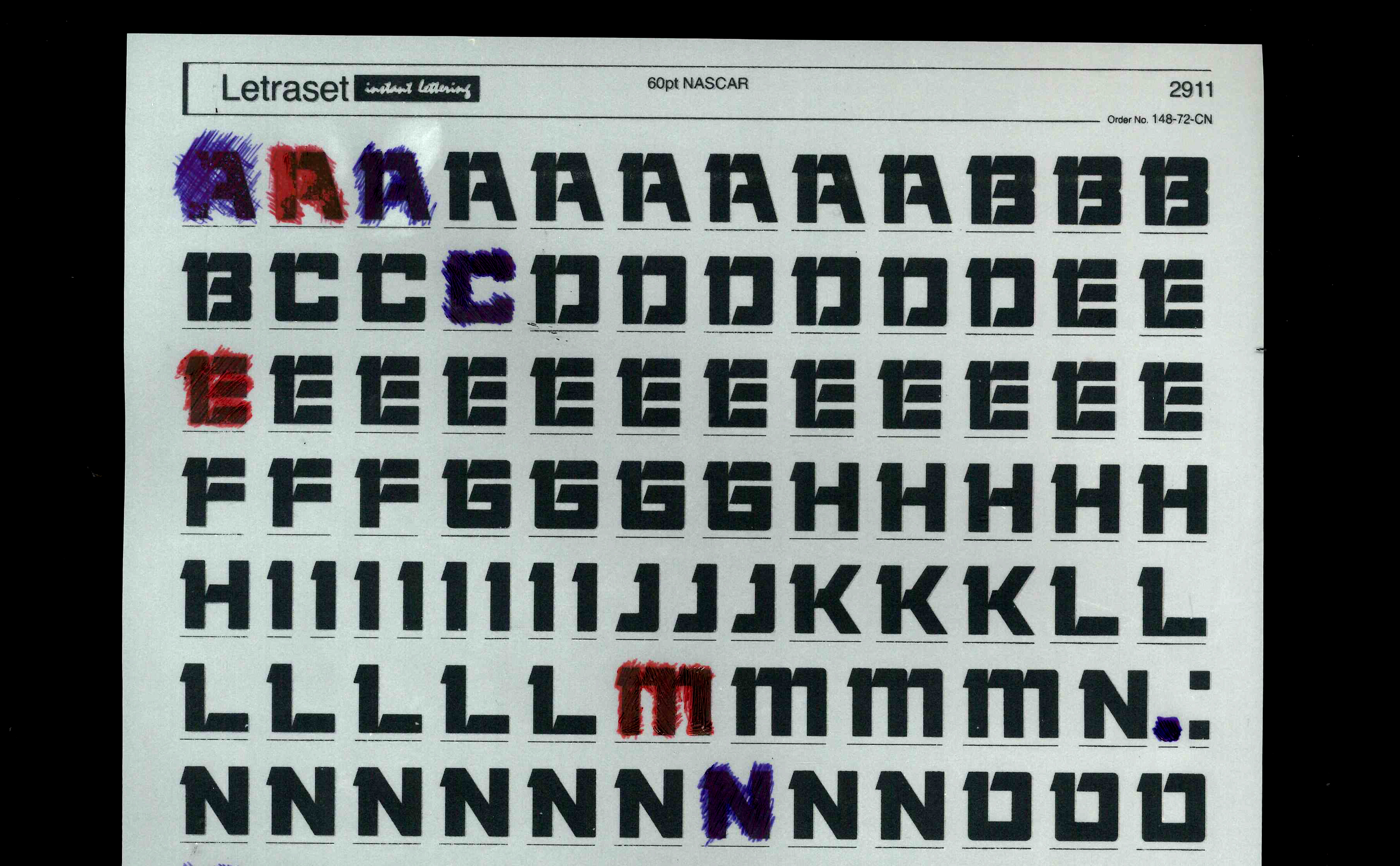 Nascar letraset